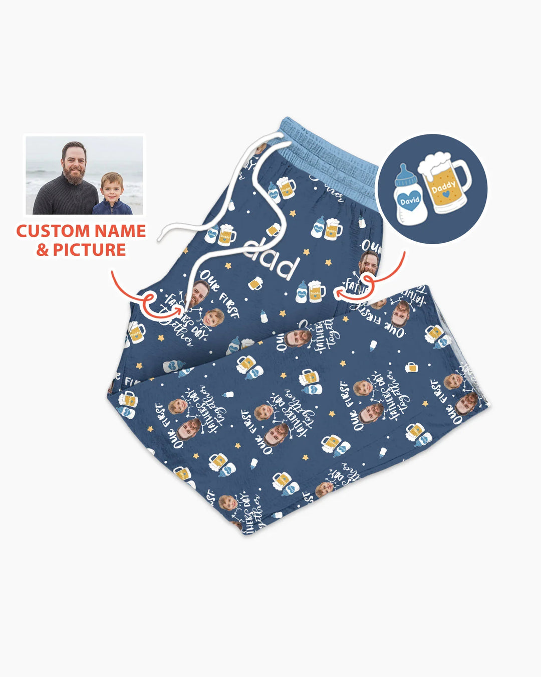 Personalized Embroidered Our First Father's Day Bamboo Men's Pajama Set