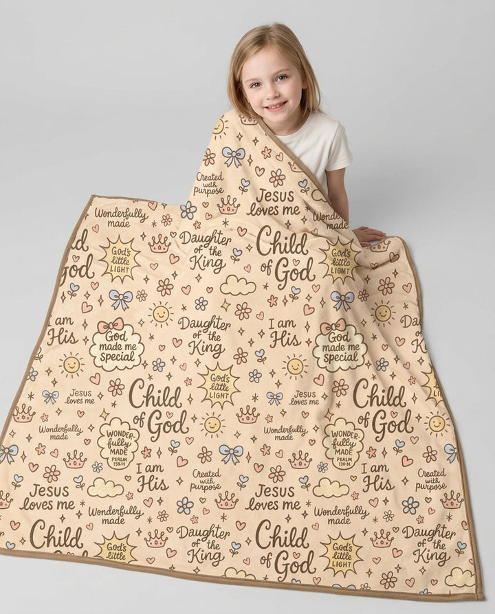 Child Of God Jesus Loves Me Bamboo Blanket