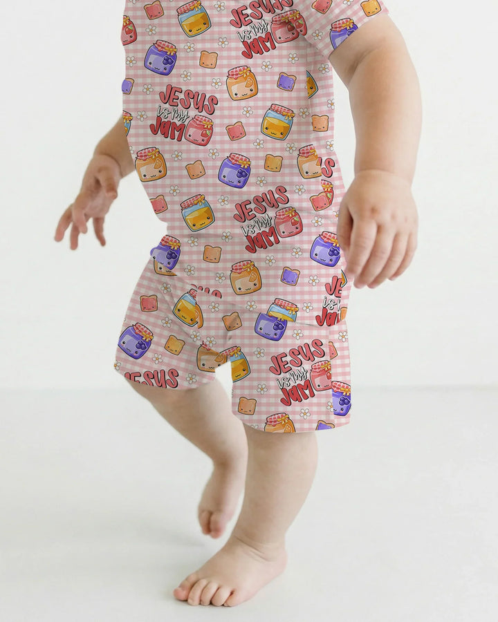 Jesus is My Jam Bamboo Two Piece Short Sleeve Shorts Pajama Set