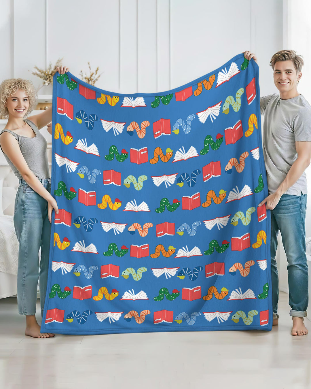 Bookworm Family Matching Bamboo Blanket