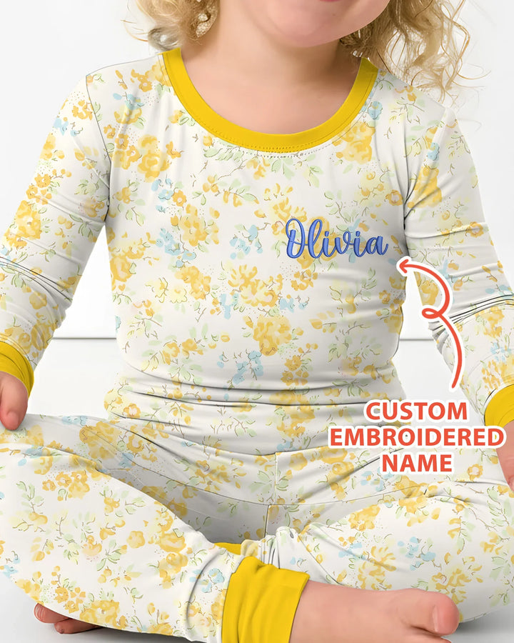 Zweiteiliges Langarm-Pyjama-Set mit Sommerfrüchten