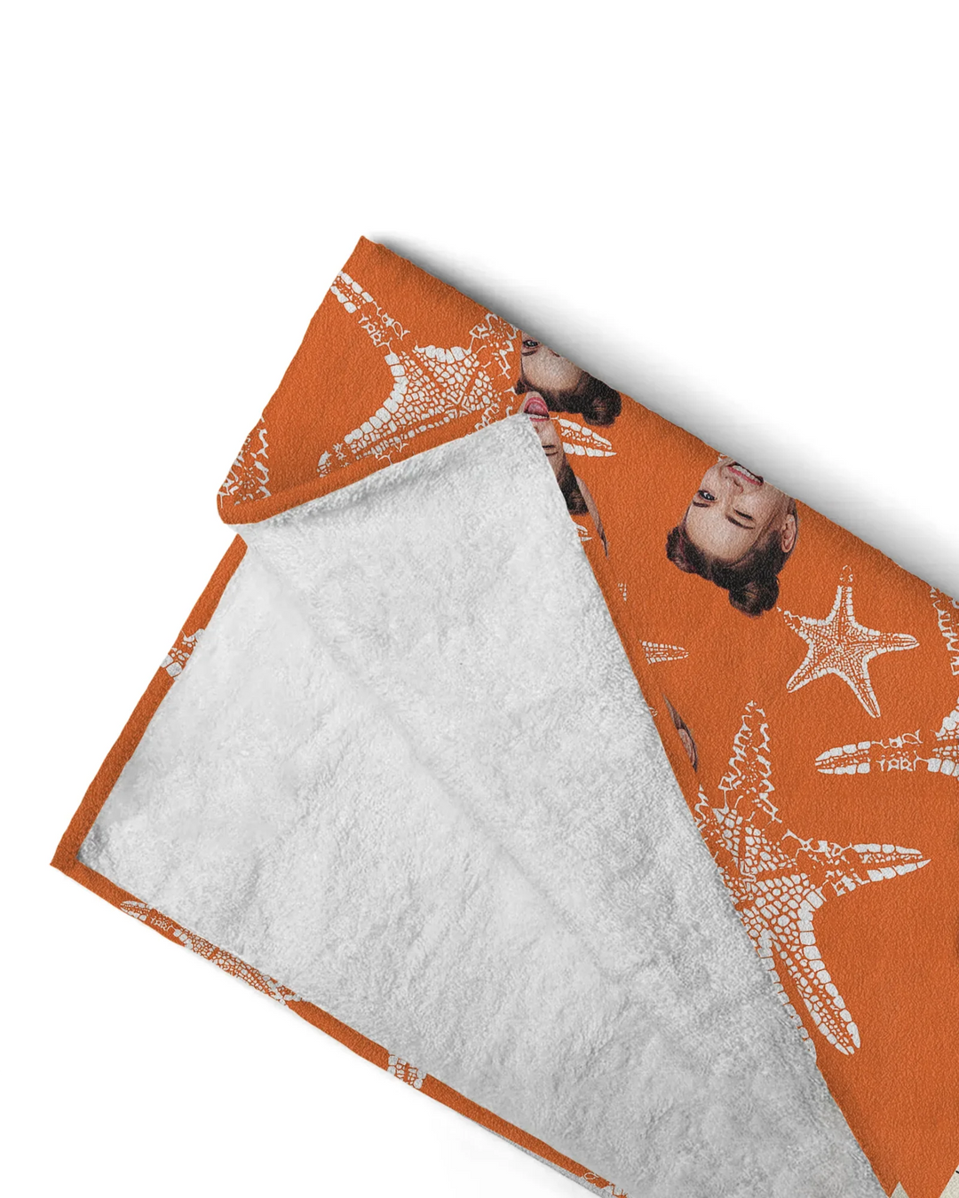 Custom Photo Starfish With Names Bamboo Beach Towel