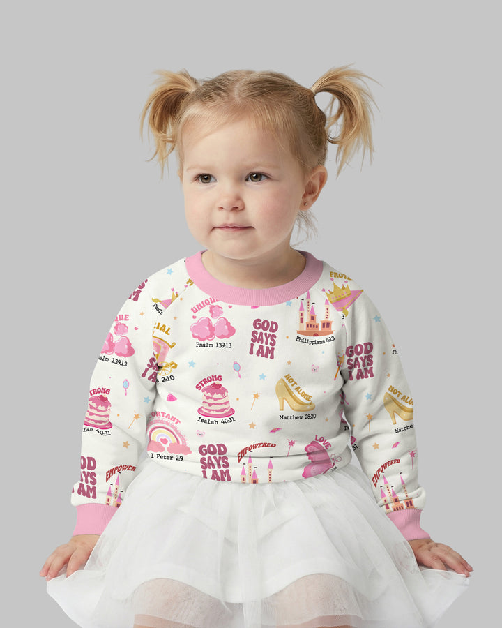 God Says I Am Girl Crewneck Sweatshirt