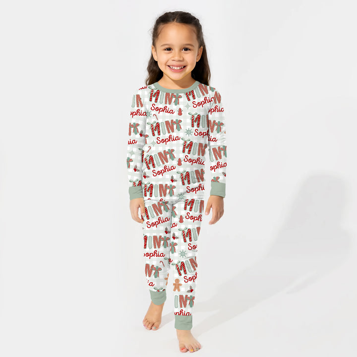 Zweiteiliges Langarm-Pyjama-Set mit Sommerfrüchten