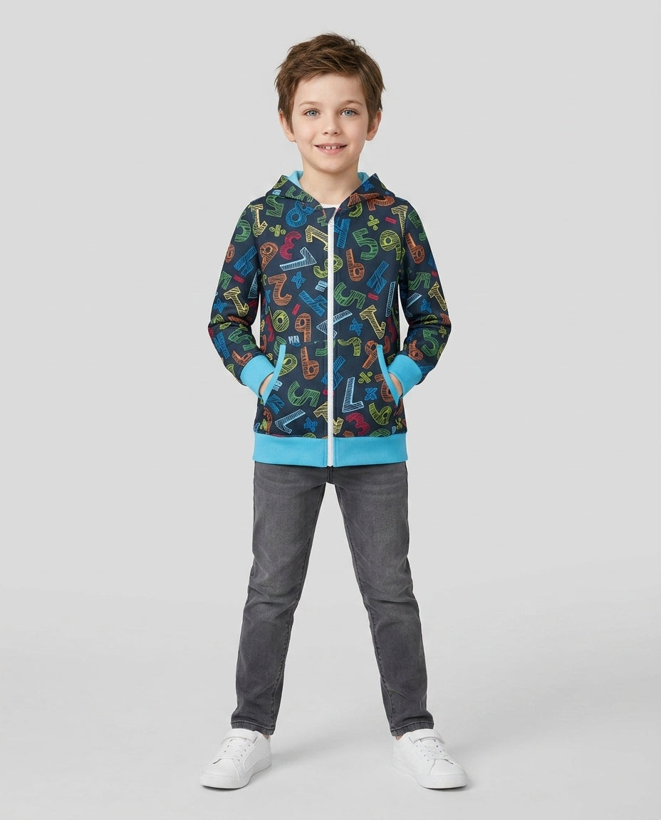 Sudadera con cremallera de bambú con el alfabeto hebreo