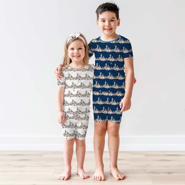 O Little Town of Bethlehem Two Piece Short Sleeve Shorts Pajama Set