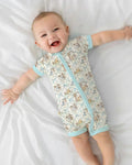 Pijama corto con cremallera de bambú Spring Meadow Friends