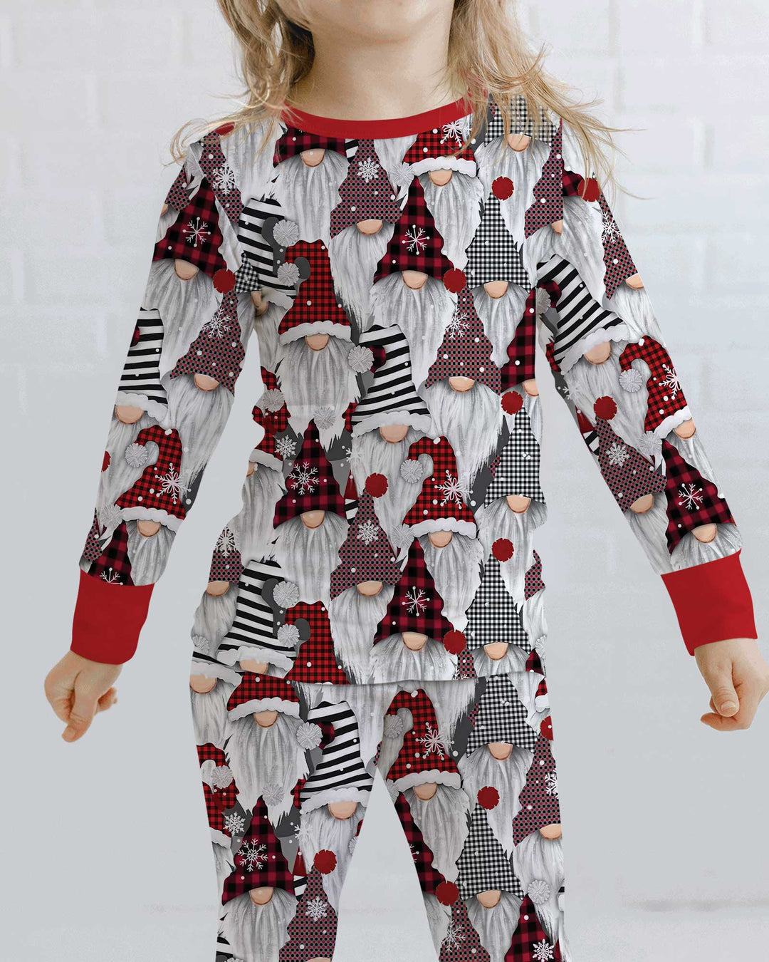 Christmas Gnome Bamboo Two Piece Long Sleeve Pajama Set