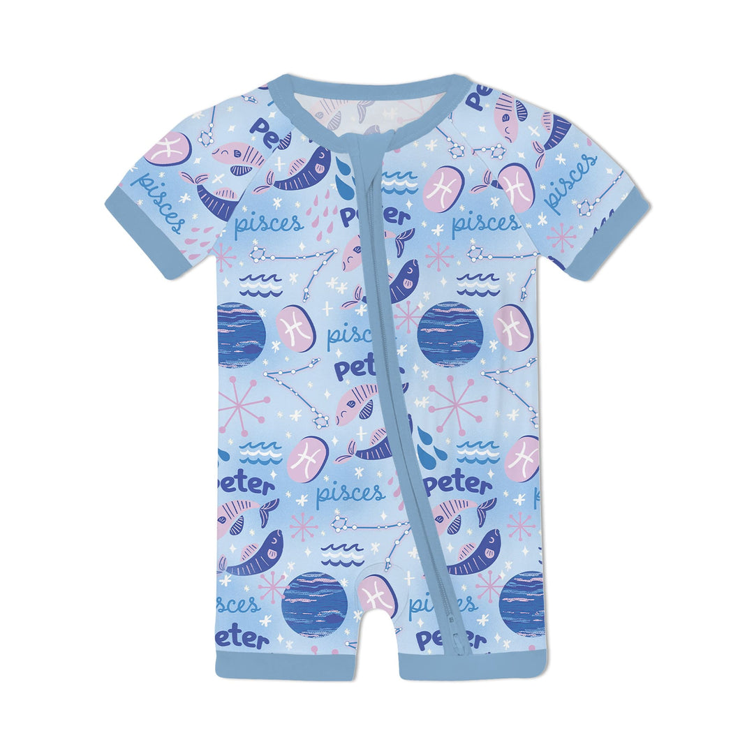 Custom Name Zodiac Pisces Shorty Zippy