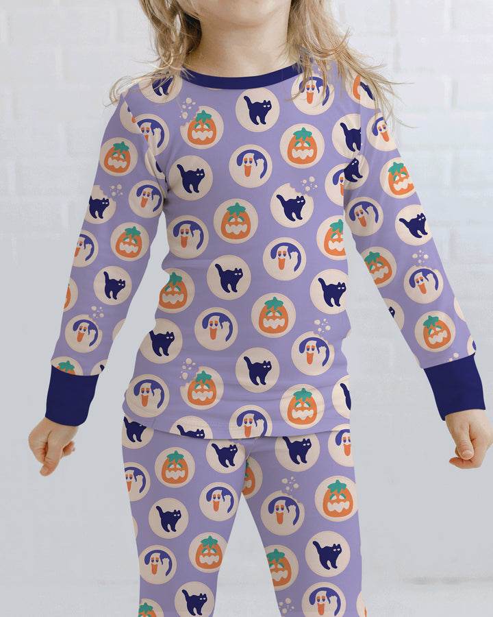 Zweiteiliges Langarm-Pyjama-Set mit Sommerfrüchten