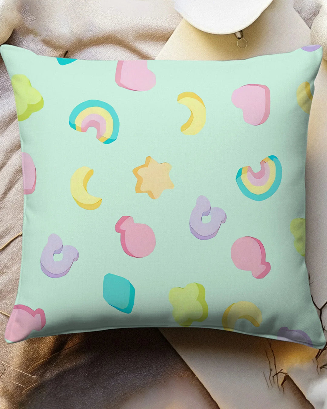 Pastel Lucky Charms Scatter Pillow Case