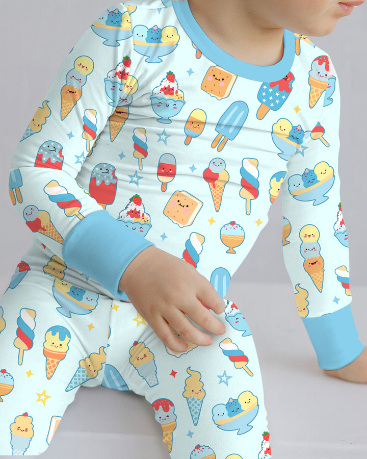 American Ice cream Two Piece Long Sleeve Pajama Set