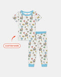 Custom Name Celebration Hundred Days Bamboo Two Piece Short Sleeve Pajama Set
