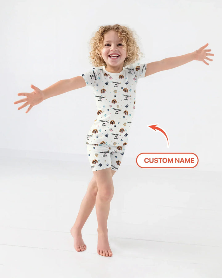 Zweiteiliges Pyjama-Set mit kurzen Ärmeln und Shorts im Sommer-Design