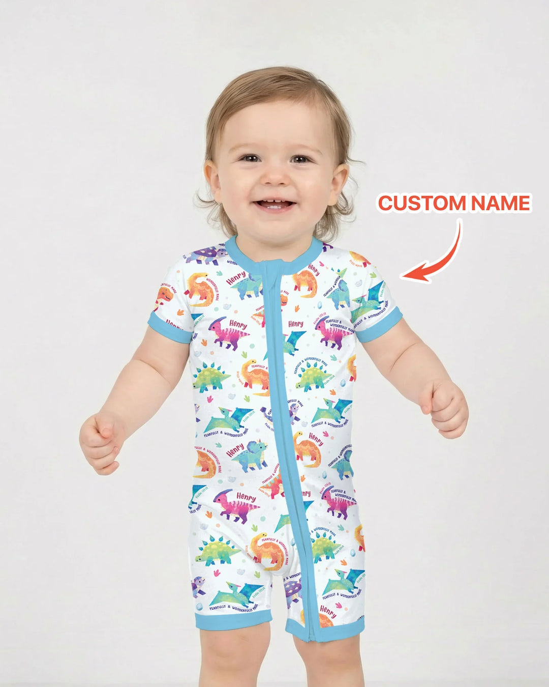 Fearfully & Wonderfully Made Custom Name Boy Bamboo Shorty Zippy