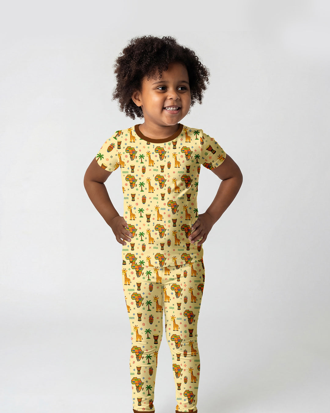 African Culture Bamboo Two Piece Short Sleeve Pajama Set