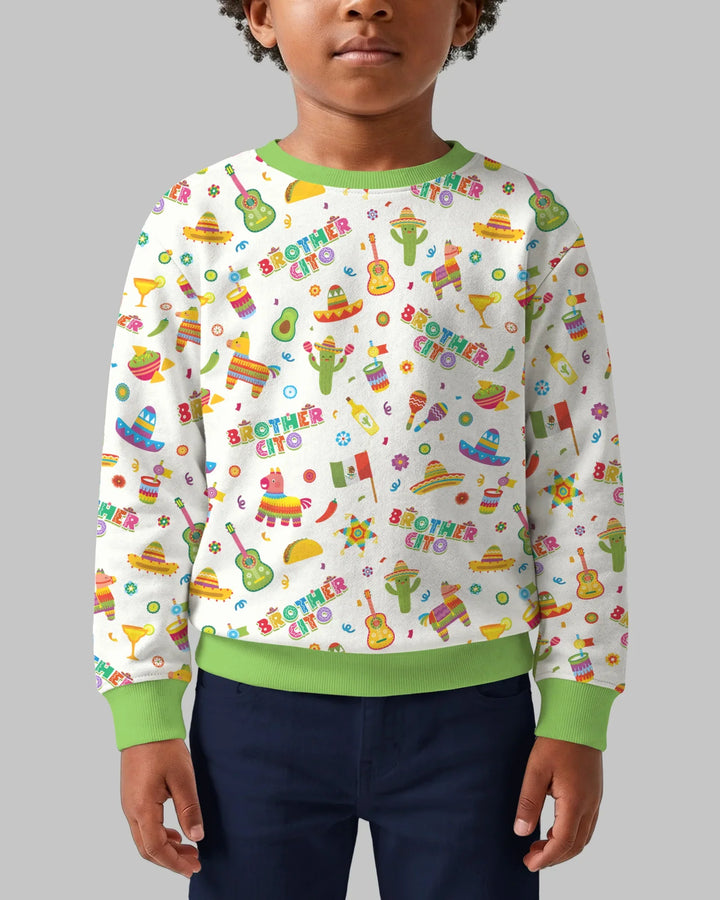 Sudadera de cuello redondo de bambú a juego para la familia del Cinco de Mayo