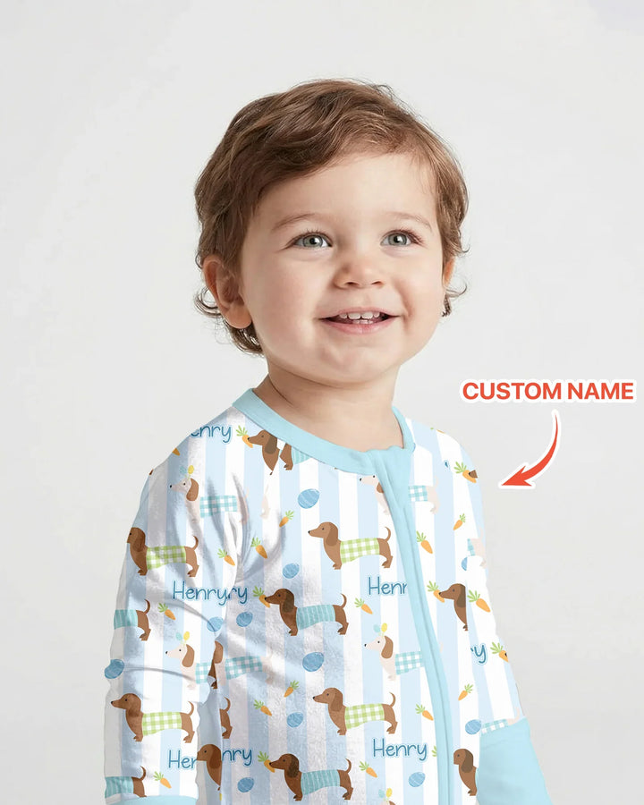 Custom Name Easter Dachshunds Family Matching Convertible Zippy