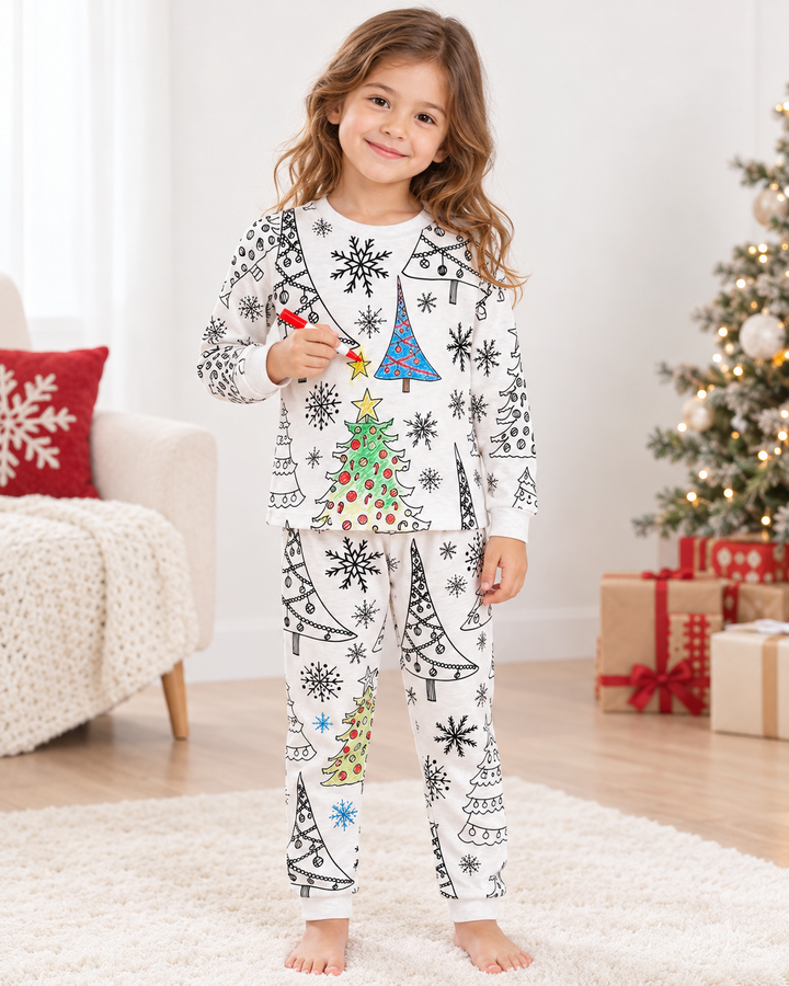 Christmas Colorable Bamboo Two Piece Pajama Set