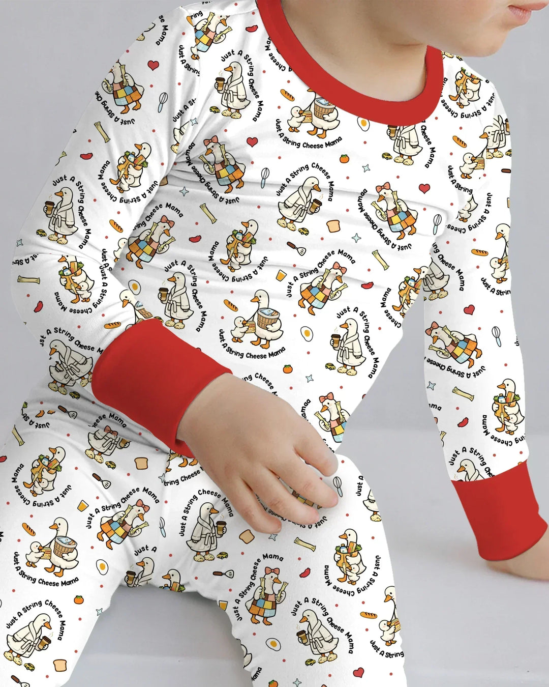 Just A String Cheese Mama Era Mommy & Me Bamboo Two Piece Long Sleeve Pajama Set