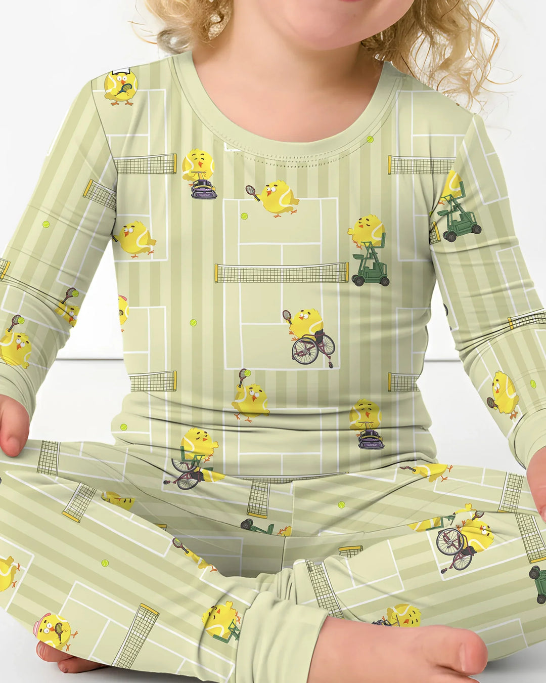 Tennis Bamboo Two Piece Long Sleeve Pajama Set