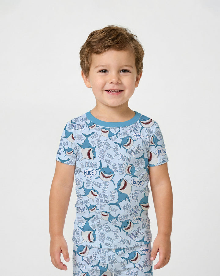 Conjunto de pijama de dos piezas de manga corta de bambú