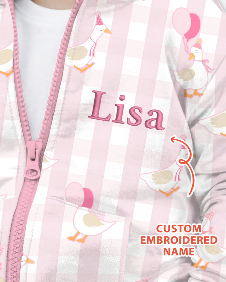 Custom Embroidered Birthday Boy/Girl Baby Bamboo Zip Hoodie