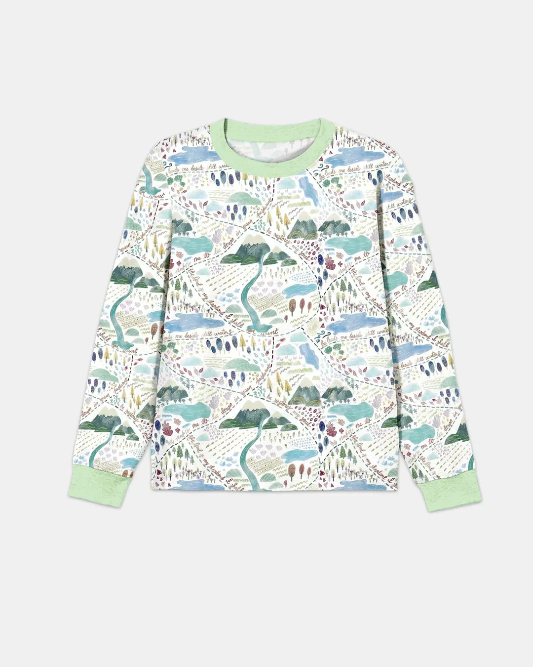 Whimsical Psalms 23 Map Men's Pajama Set