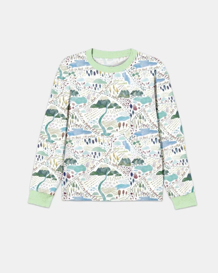 Whimsical Psalms 23 Map Men's Pajama Set