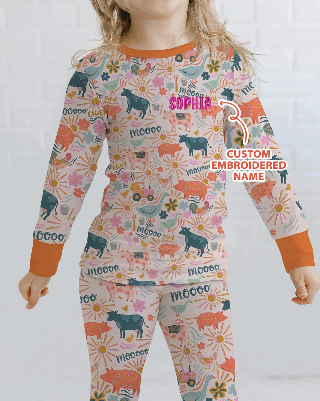 Zweiteiliges Langarm-Pyjama-Set mit Sommerfrüchten