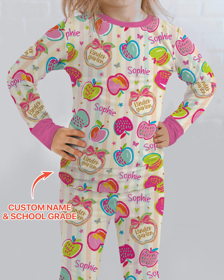 Conjunto de pijama de dos piezas de bambú con mangas largas, plantilla PERSONALIZADA