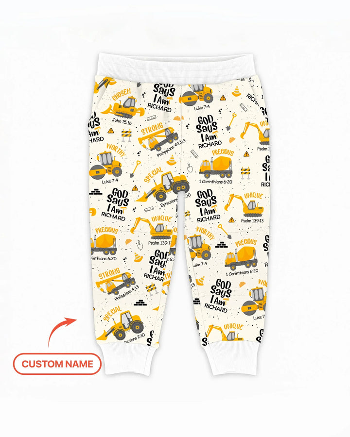 Custom Name God Says I Am Boy Jogger