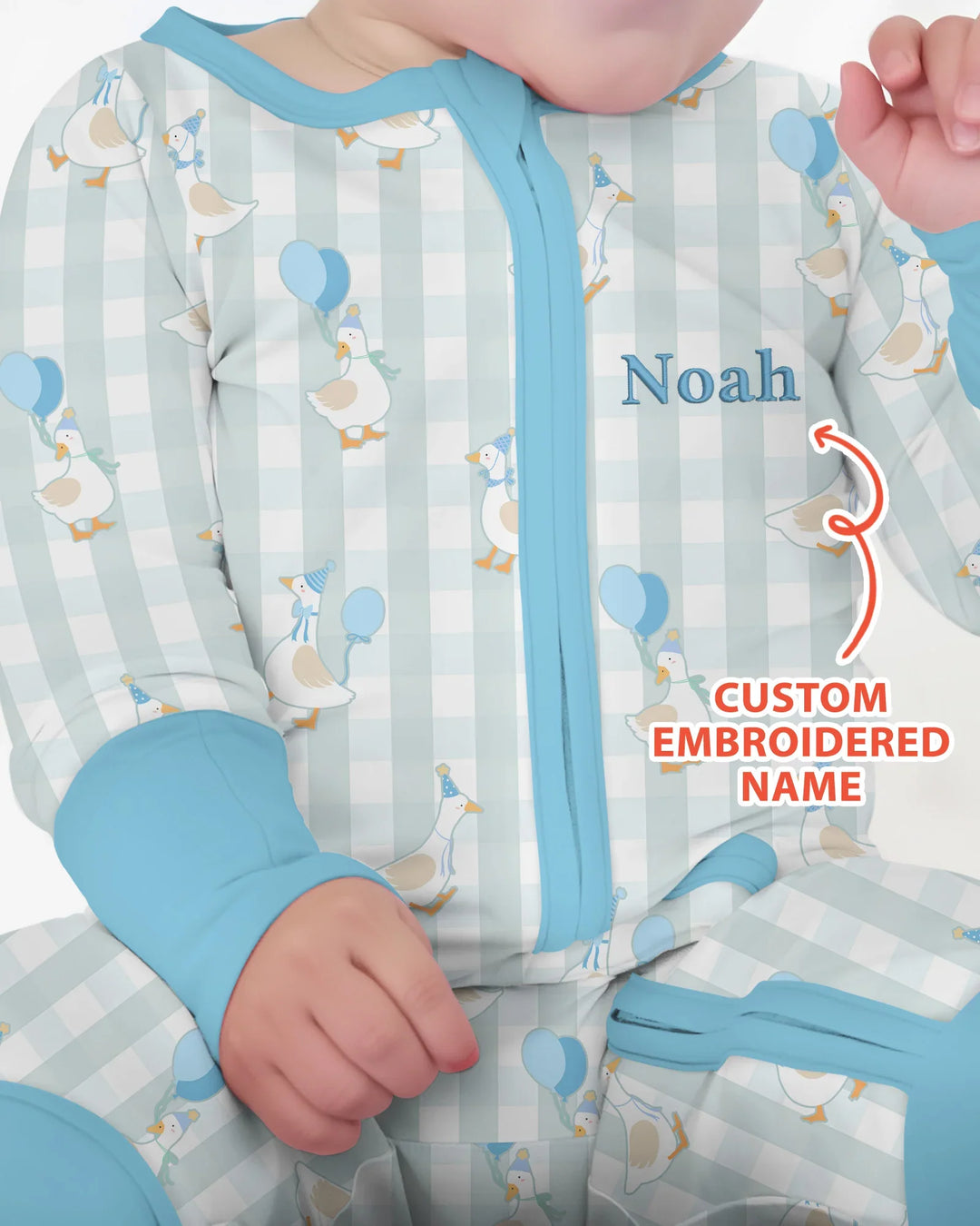 Custom Embroidered Birthday Boy/Girl Baby Bamboo Convertible Zippy