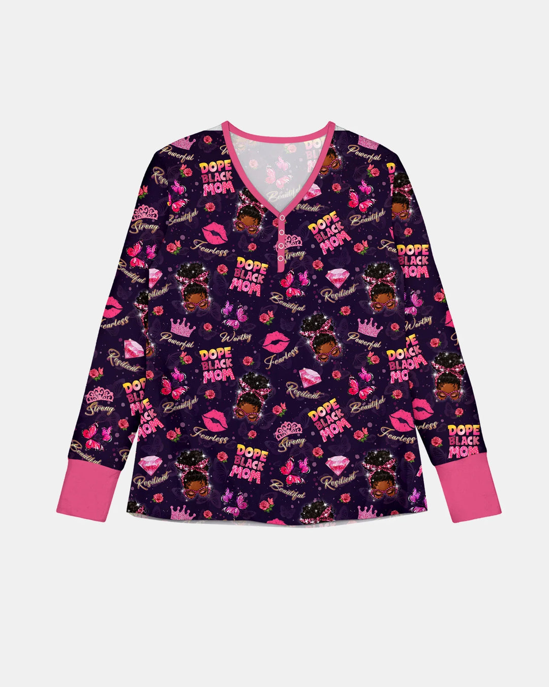 Dope Black Queen Bambus Schlafanzug Set für Damen
