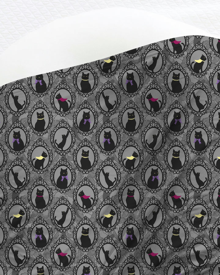 Midnight Cat Parade swaddle blanket