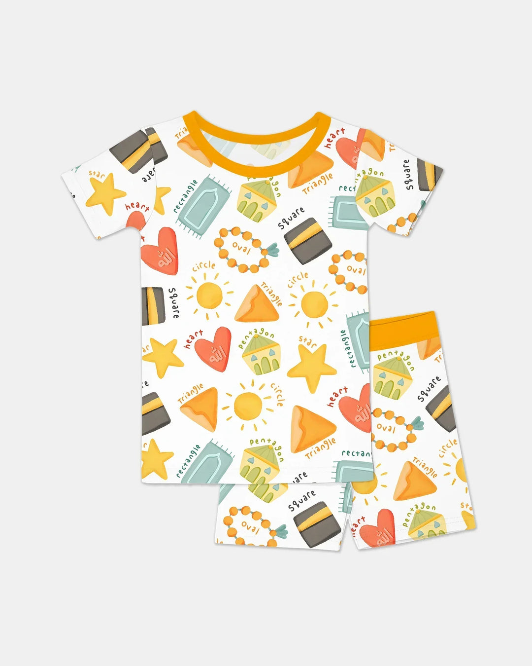 Islamic Shapes Two Piece Short Sleeve Shorts Pajama Set