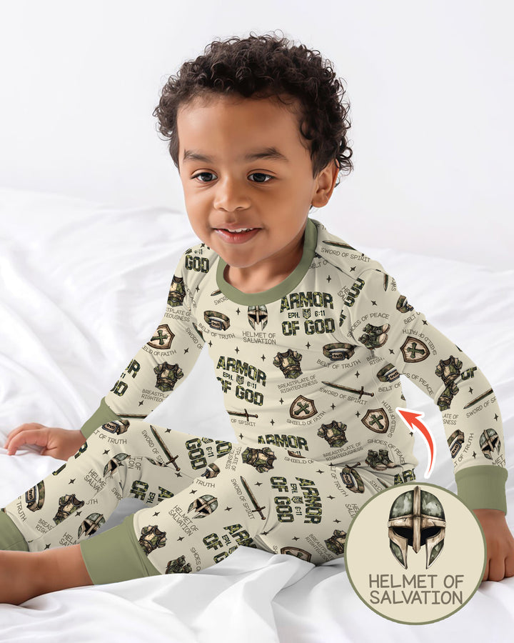 Camo Armor Of God Bamboo Two Piece Long Sleeve Pajama Set