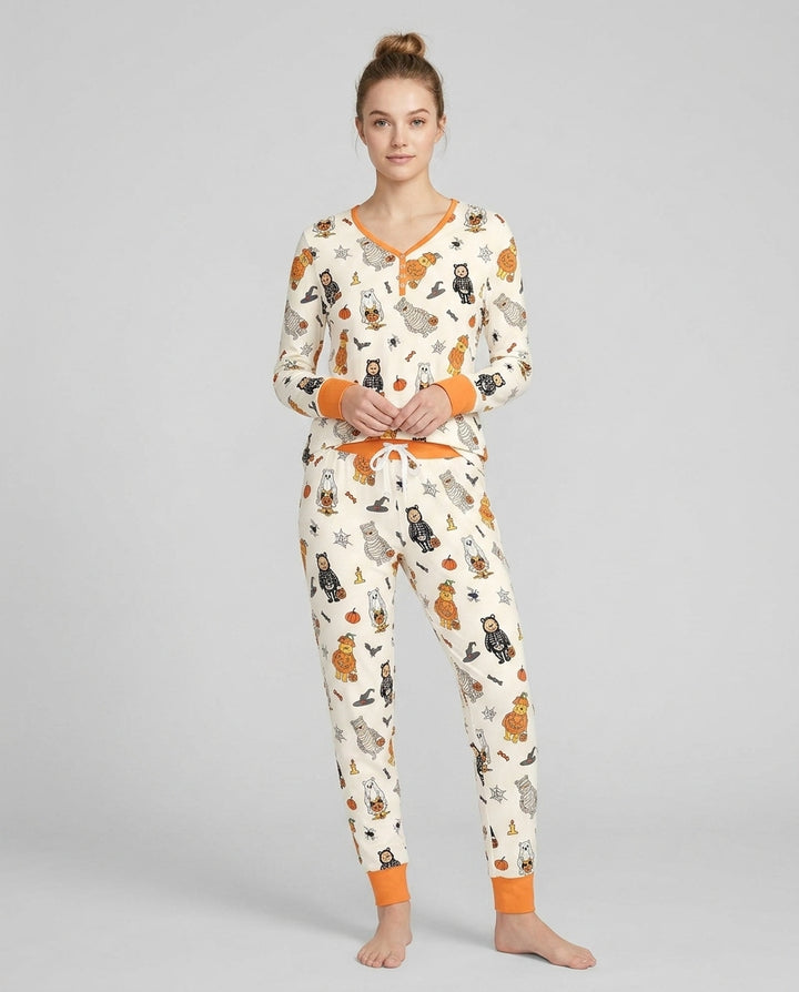 Plantilla de conjunto de pijama de mujer de bambú