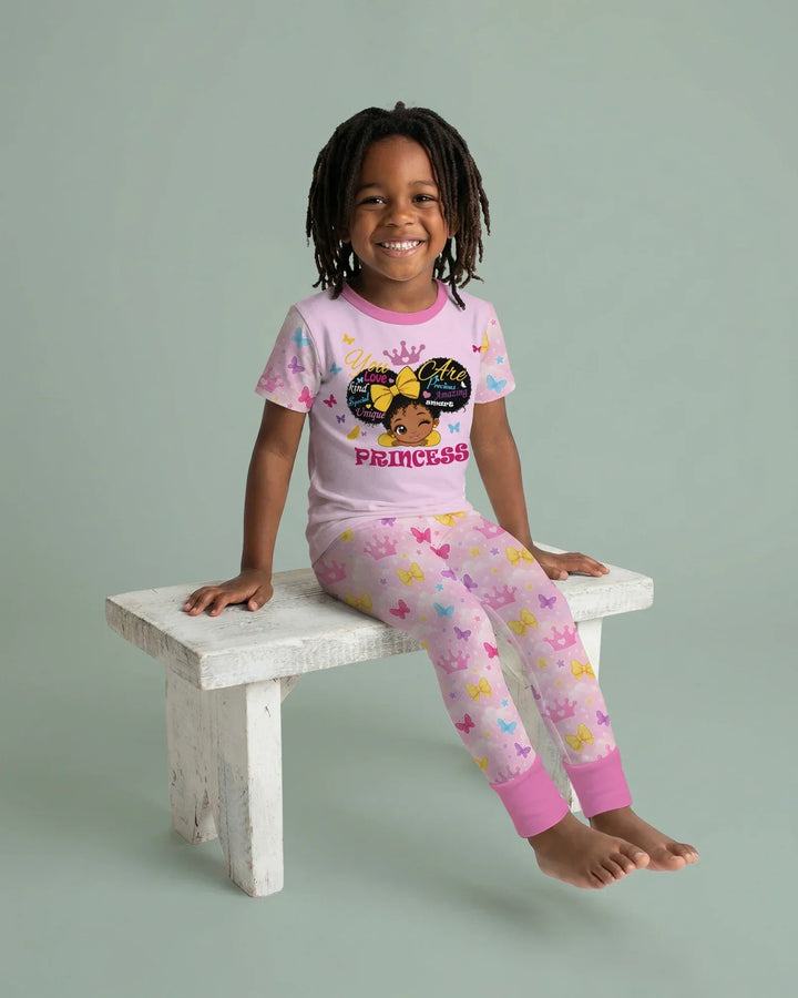 Afro Princess You Are Beautiful Bamboo Two Piece Short Sleeve Pajama Set