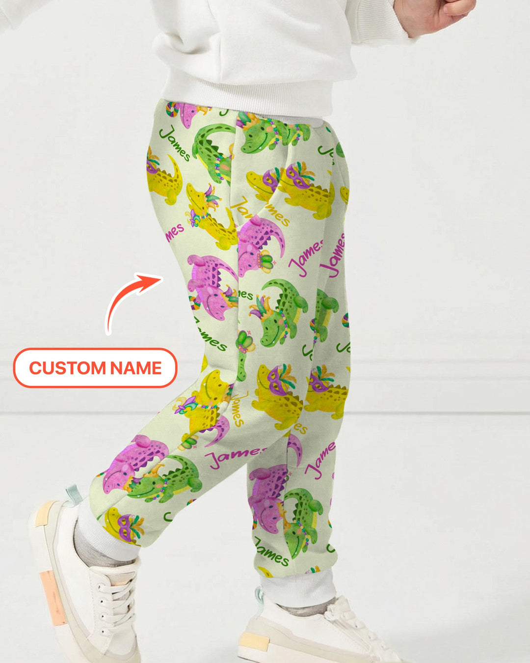 Custom Name Mardi Gras Alligator Jogger