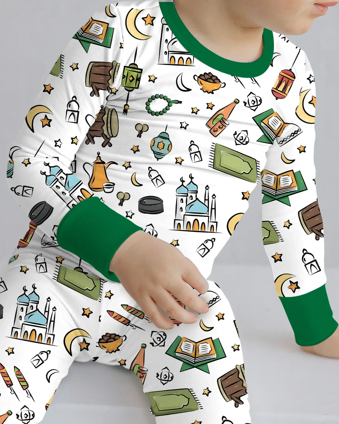 Zweiteiliges Langarm-Pyjama-Set mit Sommerfrüchten