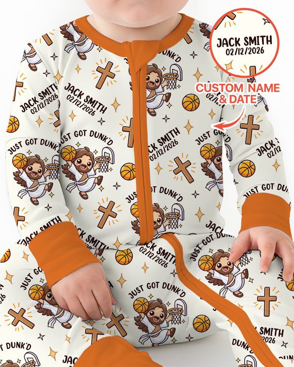 Personalized Baptism Just Got Dunk'd Bamboo Convertible Zippy