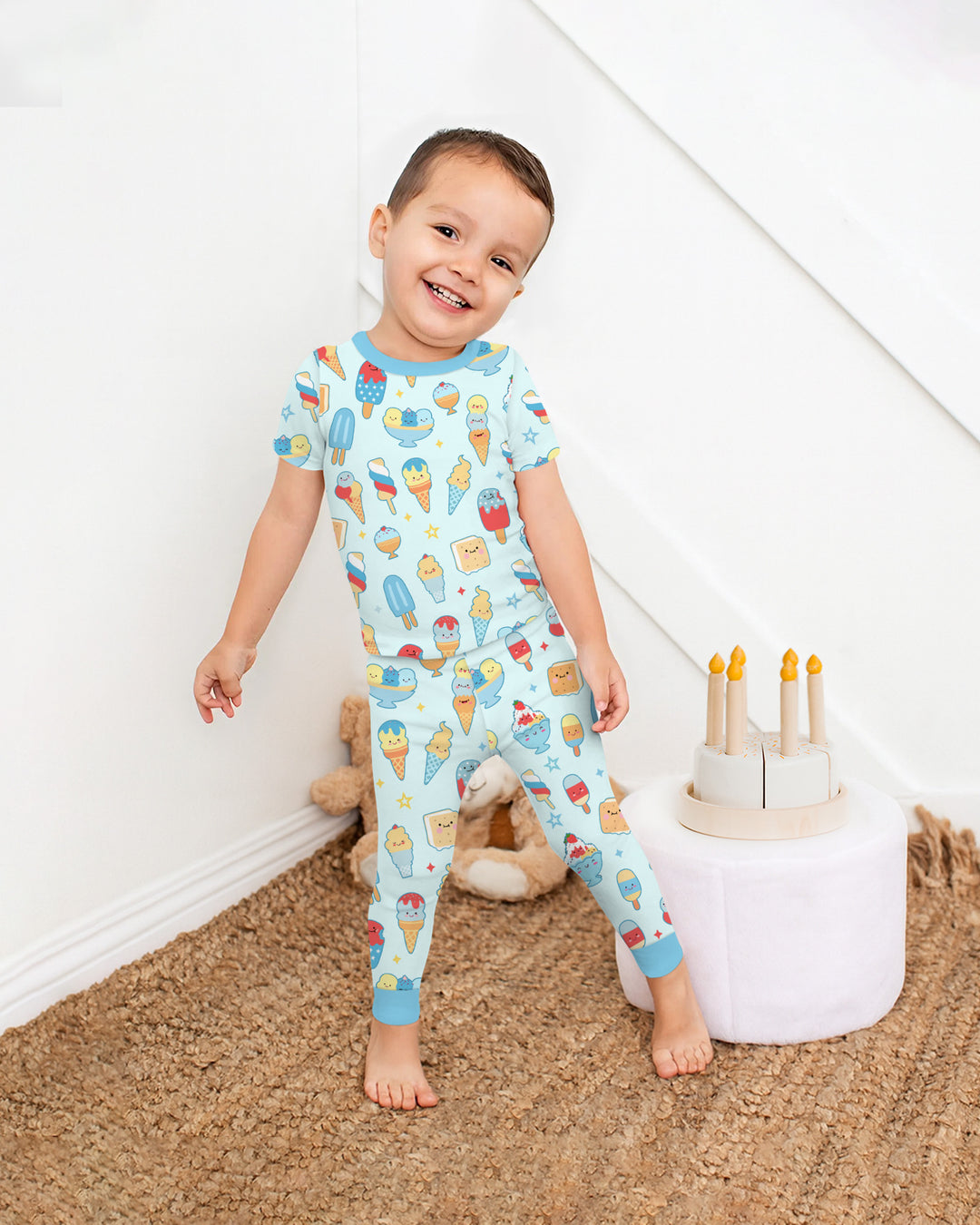 American Ice cream Two Piece Short Sleeve Pajama Set