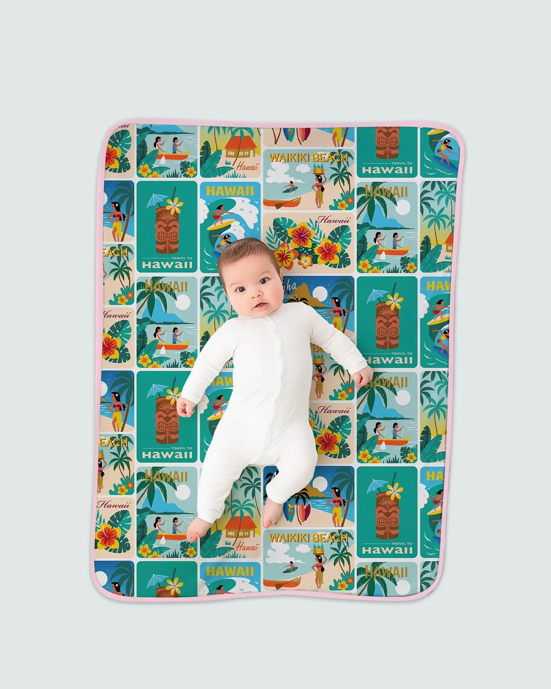 Aloha Postcard Paradise Bamboo Blanket