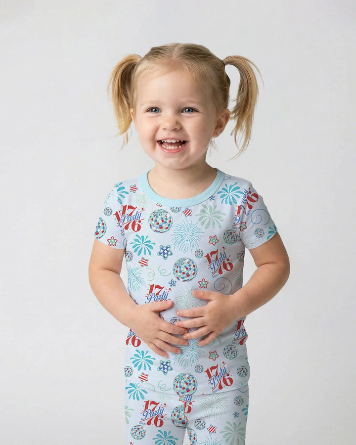 Land Of Free Family Matching Bamboo Two Piece Short Sleeve Pajama Set