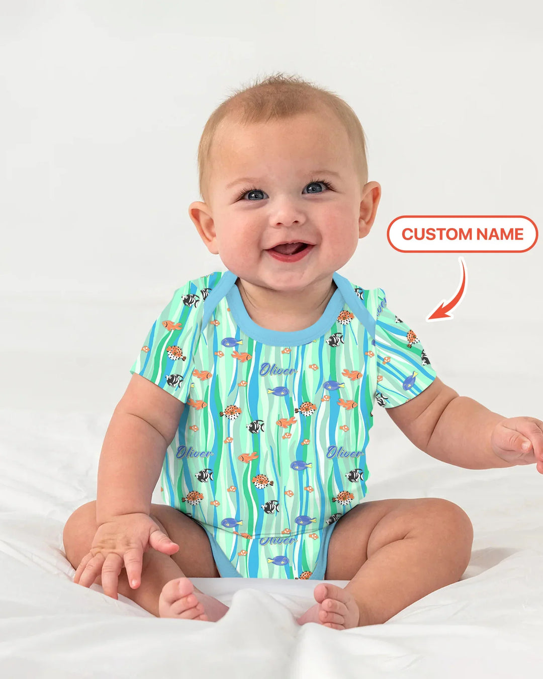 Custom Name Summer Beach Bamboo Bodysuit