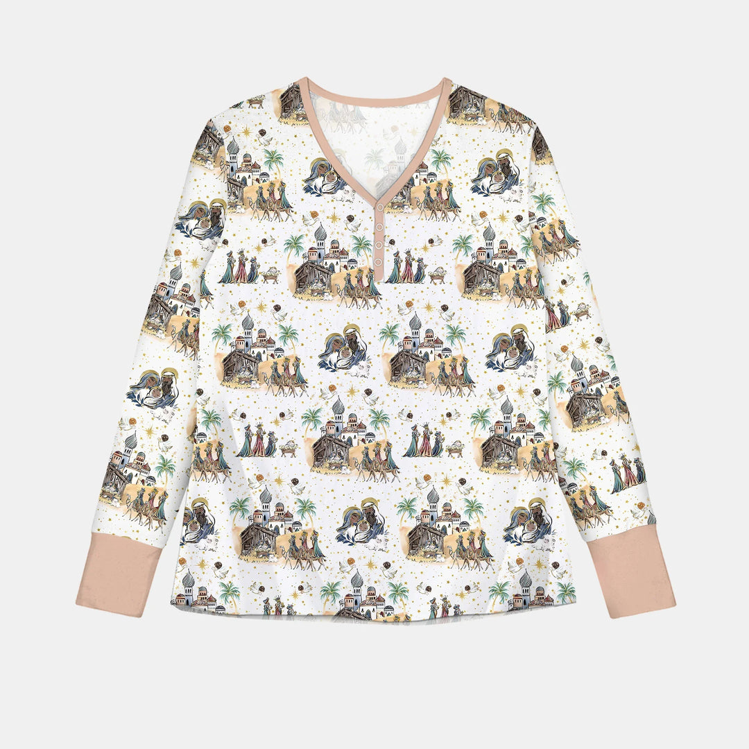 Nativity Christmas Family Matching Family Women Pajama Set