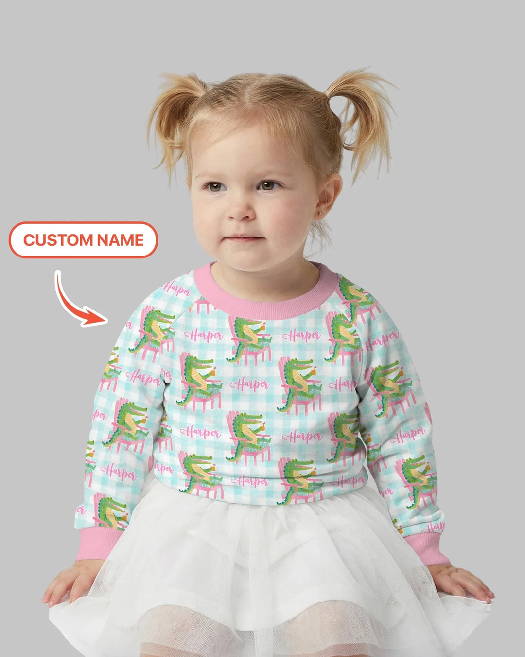 Custom Name Preppy Later Gator Bamboo Crewneck Sweatshirt