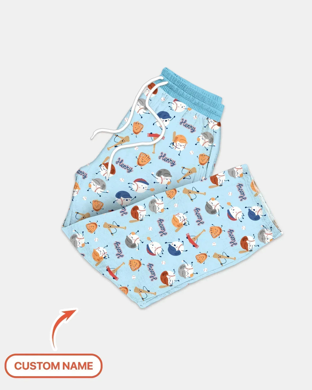 Custom Name Ballparl Family Matching Bamboo Men's Pajama Set