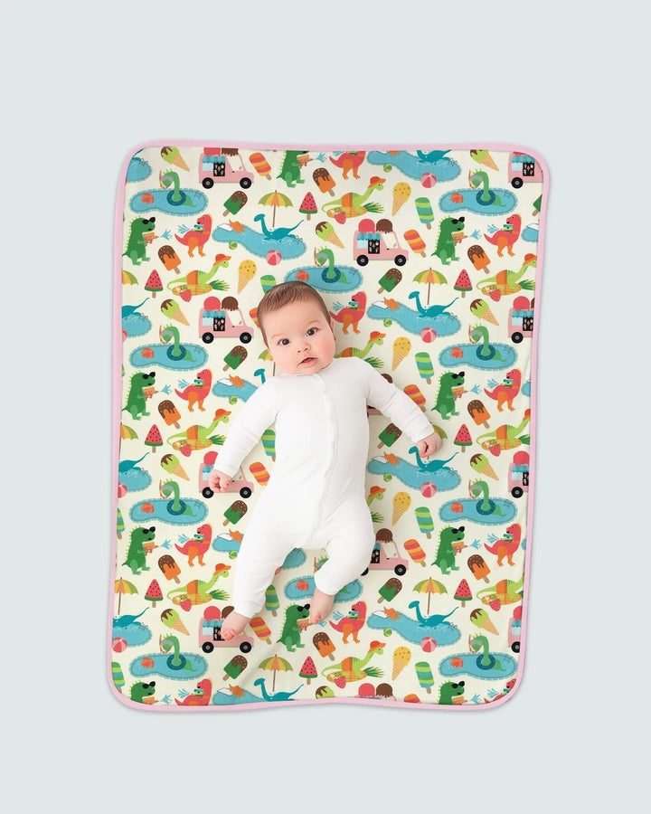 Dino Summer Splash Bamboo Blanket